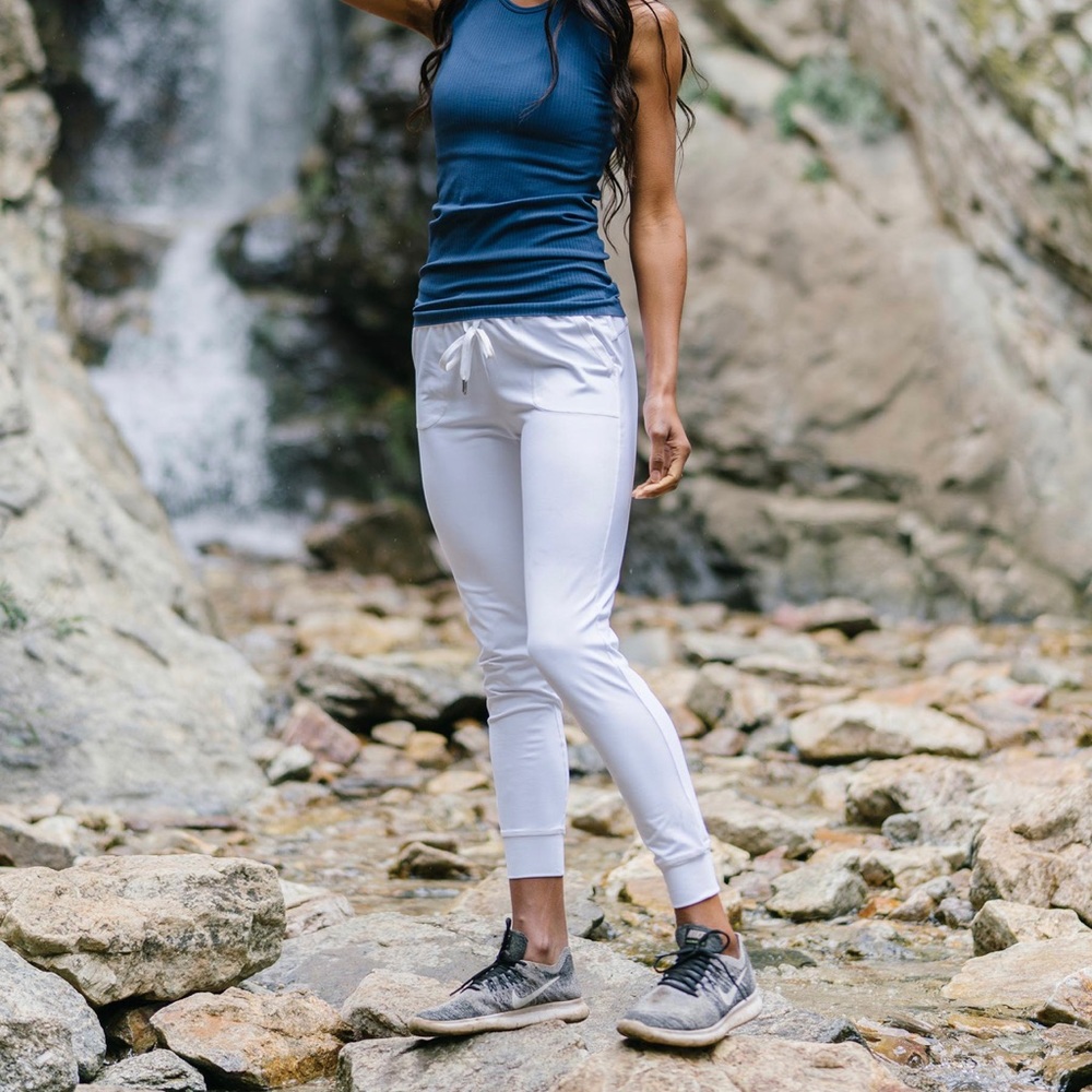 White Unwind Joggers